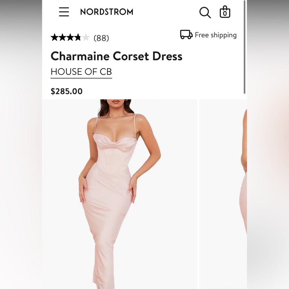Charmaine Corset Dress
HOUSE OF CB Size M(D-E Fuller cup) Color:Blush